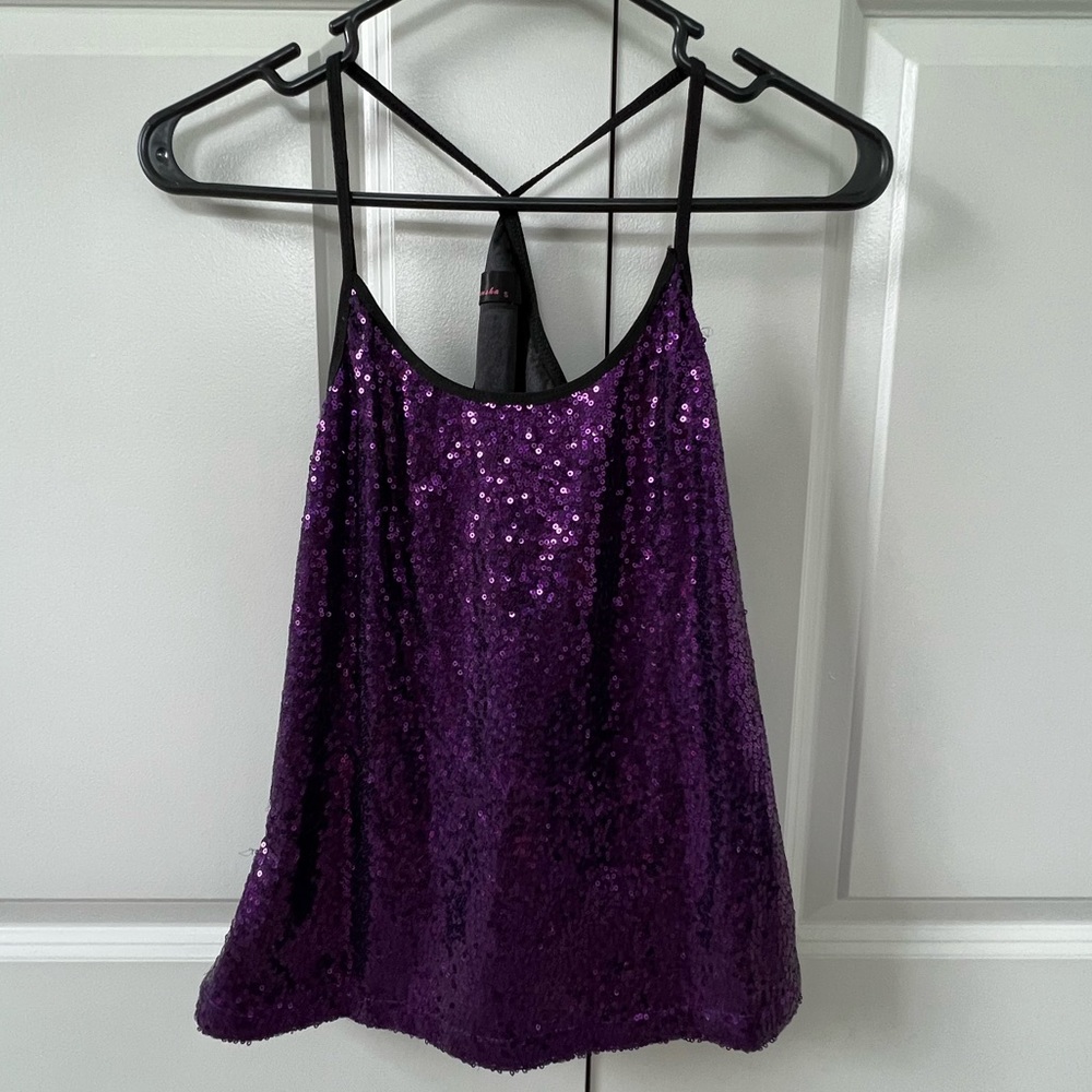 Women’s purple sequin tank